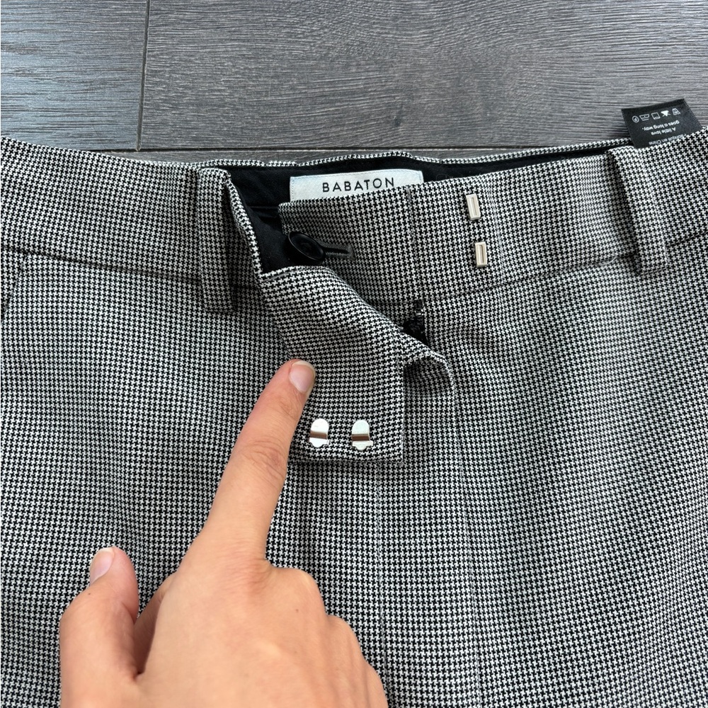 Aritzia Babaton Agency Pants Black White Pattern